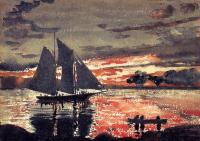 Homer, Winslow - Sunset Fires